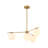 4-Light Contemporary Brass Sputnik Chandelier with Opal Glass Globe Shades (30.7")