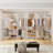 64.6''-96.9'' Wide Metal Pipe Clothing Rack Wall Mounted With 6 Wire Shelving Units & 4 Telescopic Rods-129890818