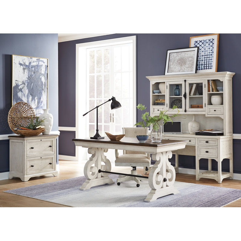 Writing Desk With Chair And Printer Stand, 3 Pieces: Desk, Chair, Storage Cabinets