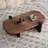 51.2" Mid-Century Modern Rectangular Coffee Table, Solid Wood Veneer Living Room Coffee Table