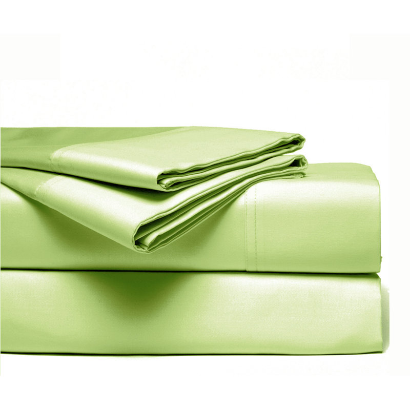 100% Cotton Sateen Weave Sheet Set, King Sheet Set with 2 Pillowcases, Margarita