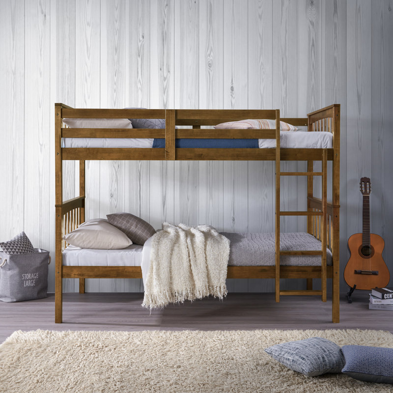 Javonne Kids Twin Over Twin Bunk Bed, Brown