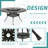 10-piece Outdoor Furniture Dining Set, All Weather Cast Aluminum Patio Garden Set With 8 Cushioned Chairs, 61" Round Patio Dining Table With Detachable Lazy Susan, 2" Umbrella Hole-1283568936