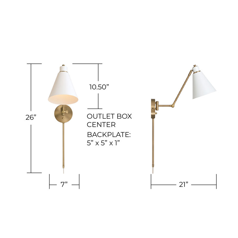 Swing Arm Sconce, White