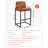 27in Bar Stool Modern Counter Height Barstool Kitchen Chair Brown