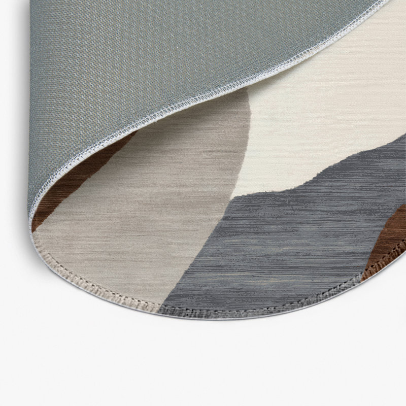 Watercolor Gray Indoor and Outdoor Area Rug, Round 5'