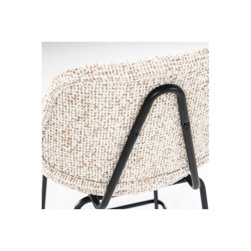 Upholstered Counter Stool with Metal Frame