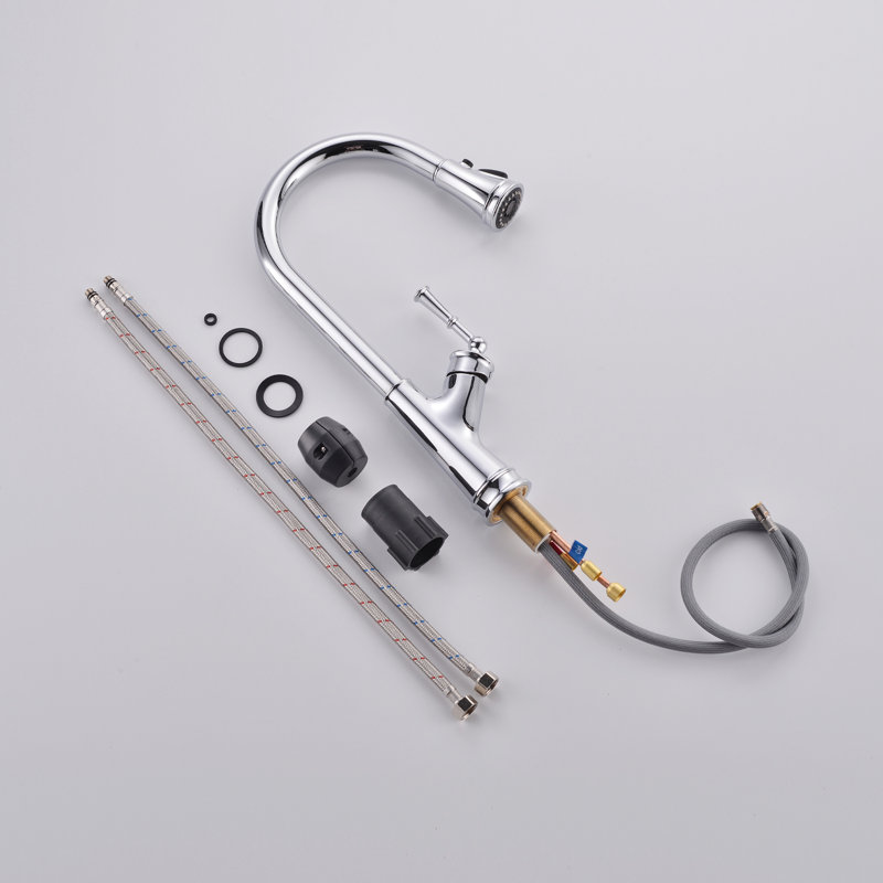 Pull Down Single Handle  Kitchen sink Faucet in Chrome, Chrome