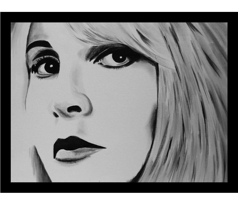 « stevie nicks », reproduction de peinture à l’acrylique encadrée sur papier, H 24 po x l 32 po x P 1 po