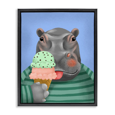 Cadre flottant Hippo and Ice Cream Cone, design par Jilly Jack Designs