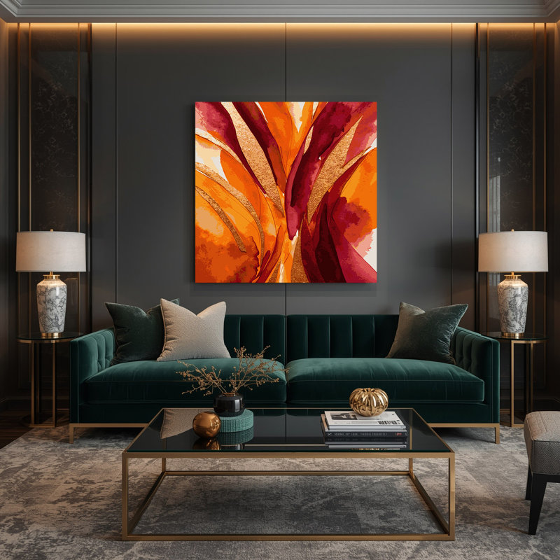 Abstrait aquarelle 54, art mural sur toile brune, H 8 po x l 8 po