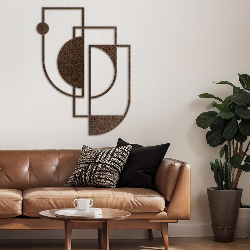 Décoration murale en métal, H 18 po x l 9 po x P 0,05 po, Bronze