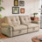 77" Convertible Sleeper Sofa with Pull-Out Bed, USB Ports & Side Pockets, Loveseat Couch for Living, Brown-1679393954