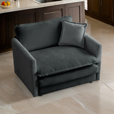 Fauteuil de lecture profond en tissu chenille
