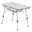 Table de camping pliante portative en aluminium argenté, plateau de table en filet de 35,4 pouces de large, hauteur réglable, structure en acier stable, compact pour le rangement dans le garage