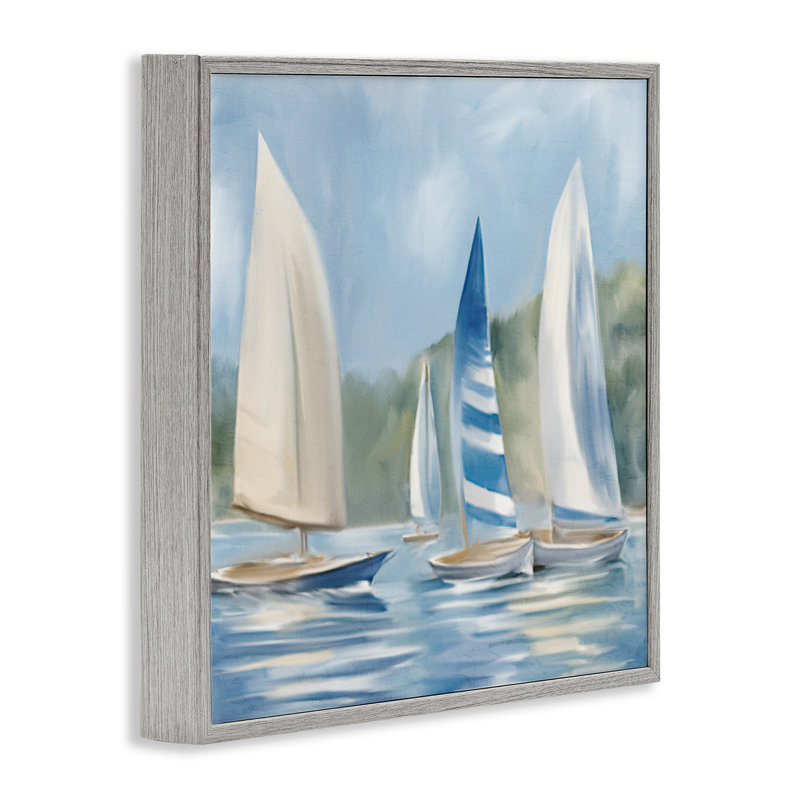 «Sail Sail Day», art de la giclée encadrée par Kim Allen, Estampe numérique Farmhouse, H 24 po x l 24 po