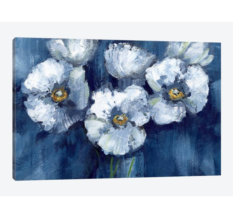 Blooming Poppies par Nan - Estampe numérique sur toile tendue avec châssis, H 40 po x l 60 po x P 1,5 po, Toile tendue