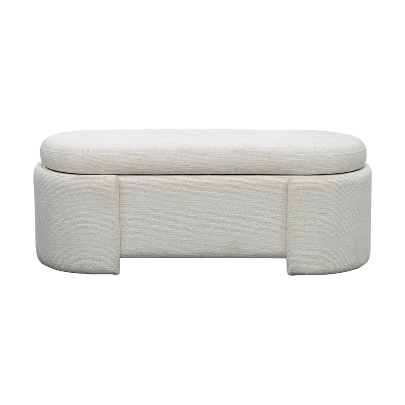 Lily Pond Leslie Fully Upholstered Oval Storage Bench with Soft-Close Lid