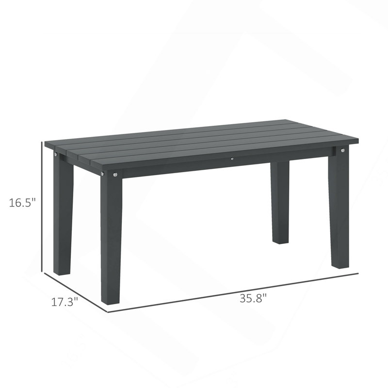 Patio Table,Rectangle Outdoor Coffee Table, Black