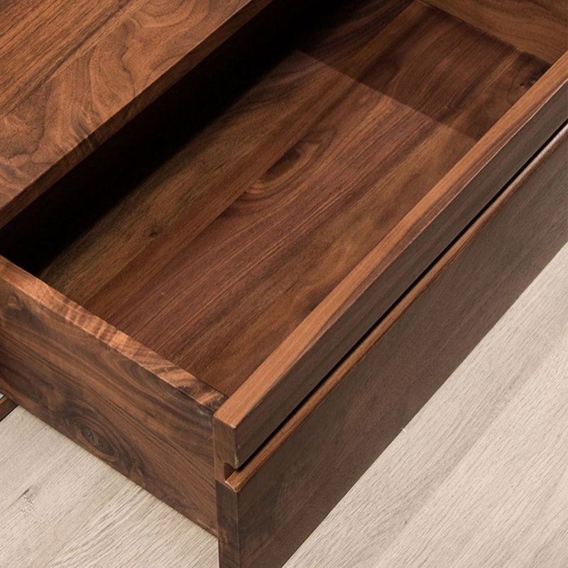 Meuble télé avec rangement en bois massif de style américain