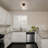 Black Ceiling Light Fixture, Semi Flush Mount Ceiling Light Fixture With Textured Glass Shade-1960173953