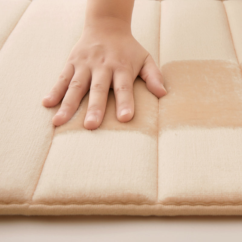 Nasier Memory Foam Non-Slip Bath Mat, Cream, 50x80