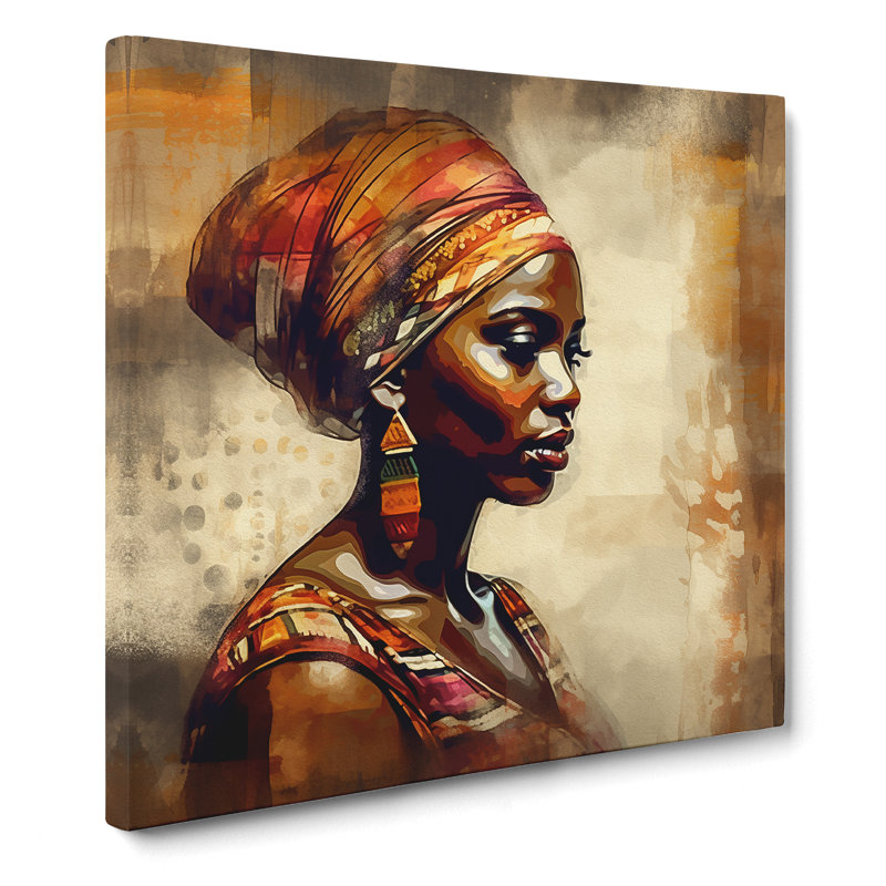 African Woman Abstract No.2 - Wrapped Canvas, 50cm H x 50cm W x 3cm D