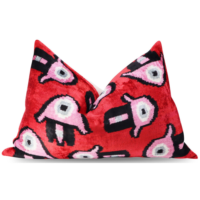 Coussin décoratif, Rouge géométrique 1
