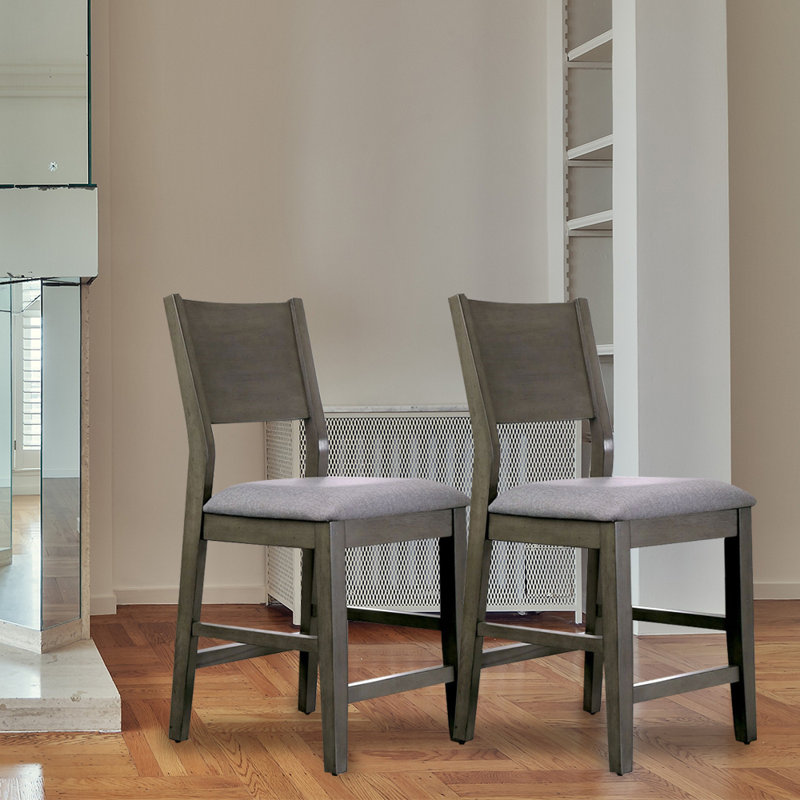 Chaise d’appoint rembourrée en lin gris Abena
