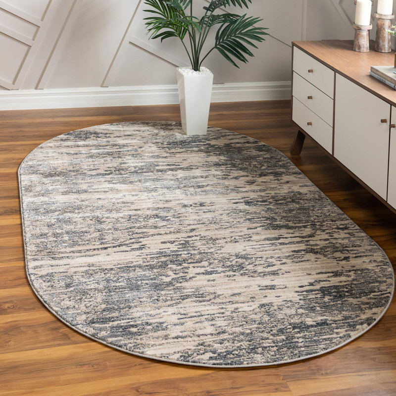 Halpert Abstract Indoor Rug, Oval 3' x 5'3"