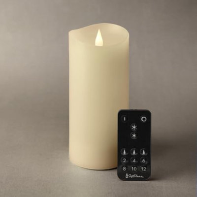 Bougies sans flamme à DEL avec télécommande, bougies à piles mobiles à flamme scintillante 3D en véritable enveloppe de cire pour une utilisation intérieure, ivoire de décoration intérieure