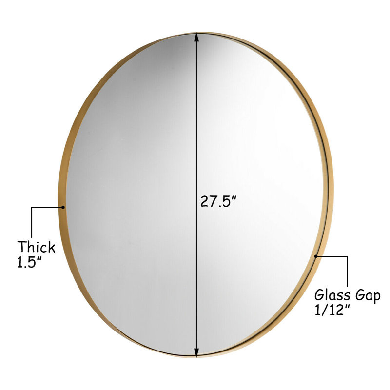 Miroir de salle de bain rond, Or