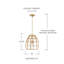 Luminaire suspendu en forme de dôme à 4 lumières Almita fabriqué en rotin fabriqué à la main-73230887