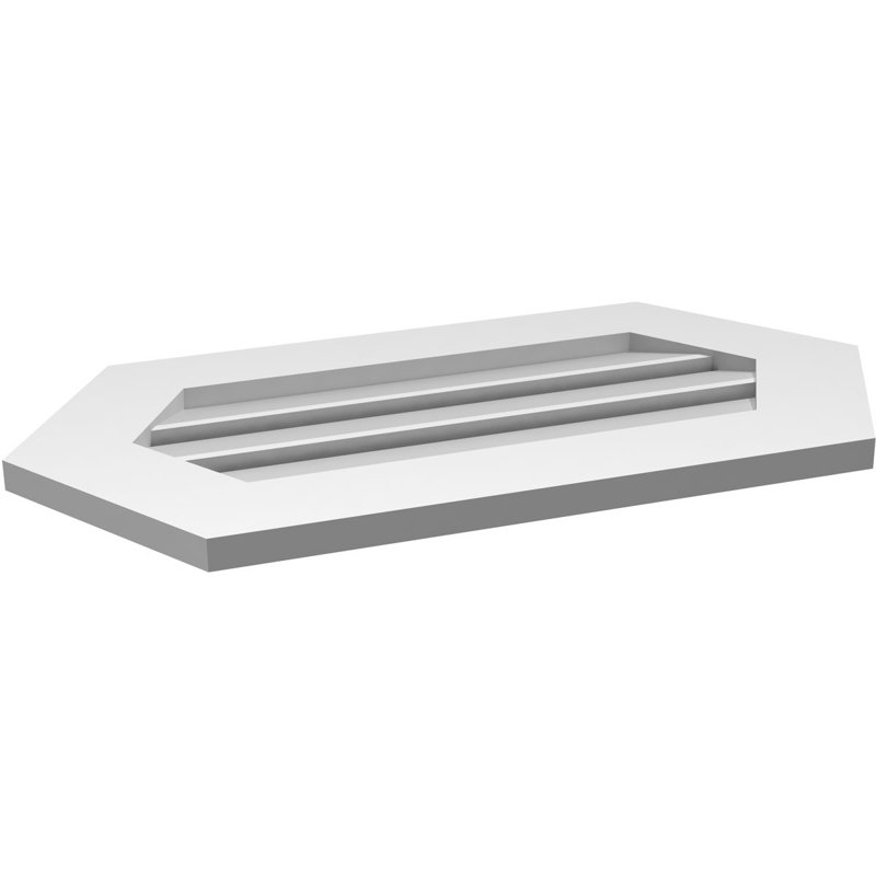 Évent horizontal fonctionnel à pignon en uréthane à surface horizontale Signature, H 16 po x l 30 po x P 1 po
