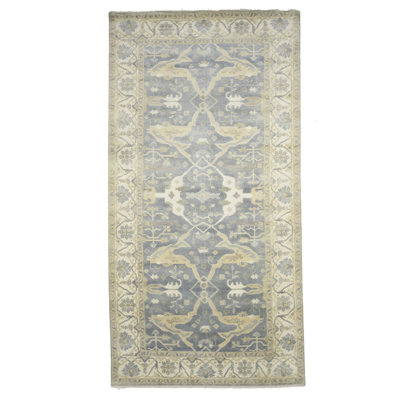 Tapis surdimensionné à motif floral fait à la main 8 x 16 Oushak
