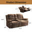 Causeuse inclinable manuelle en microfibre l 71,5 po avec console et accoudoirs coussinés-130974189