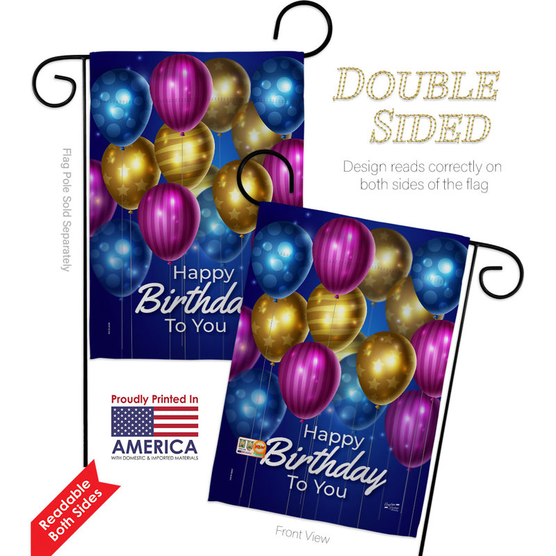 Ensemble de drapeaux en polyester 19 po x 13 po Brighten Birthday