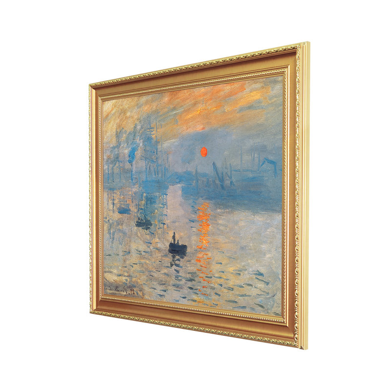 Impression «Lever de soleil sur toile» par Claude Monet, H 20 po x l 24 po x P 0,75 po, Encadrement doré