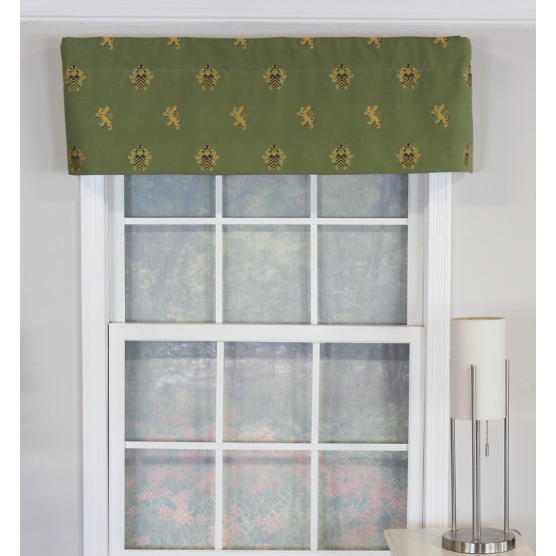 Abstract Tailored Window Valance, Green
