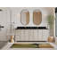 Meuble-lavabo double 84 po avec comptoir en quartz Chicago