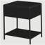 Duncan Black 1-drawer Radio Weave Cane Metal Bedside Table-129107210