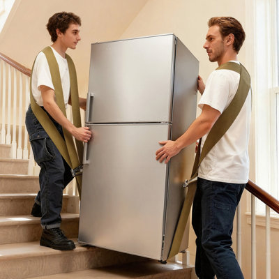 Moving Straps, 2-Person Lifting and Moving System with 2 Harness Straps, 1 Load-bearing Strap & 1 Handheld Strap, Adjustable Lifting Shoulder Straps Move Furniture Appliances Mattresses