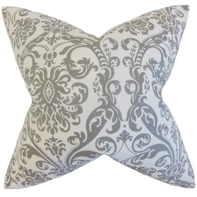 Saskia Damask Cotton Throw Pillow