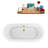 67" Streamline Clawfoot Soaking Acrylic Bathtub With Drain, Clawfeet, and Bamboo Tray-75960055-75960061