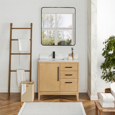 Meuble-lavabo sur pied simple 36 po avec plateau Langosta