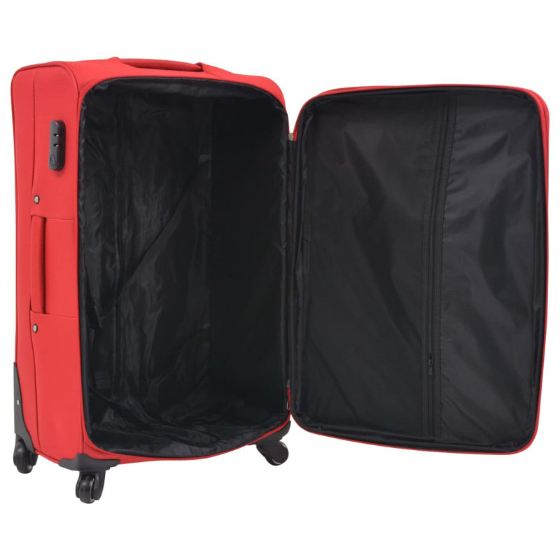 Arce 3-piece Soft Luggage Trolley Set Red, Red