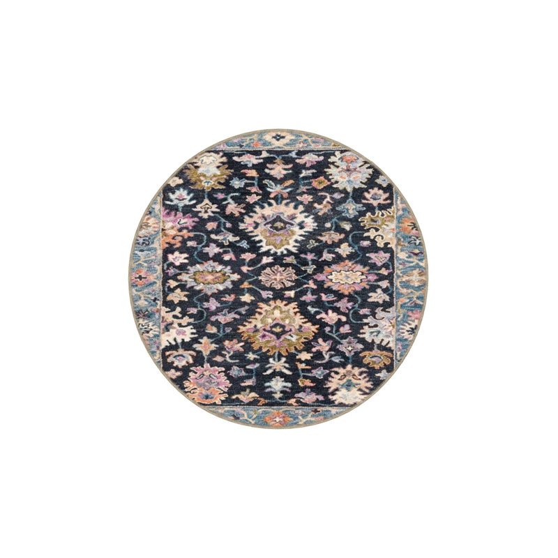 Gray Framed Floral Patterned Decorative And Woven Based Washable Carpet, Runner 2'6" x 6'7"
