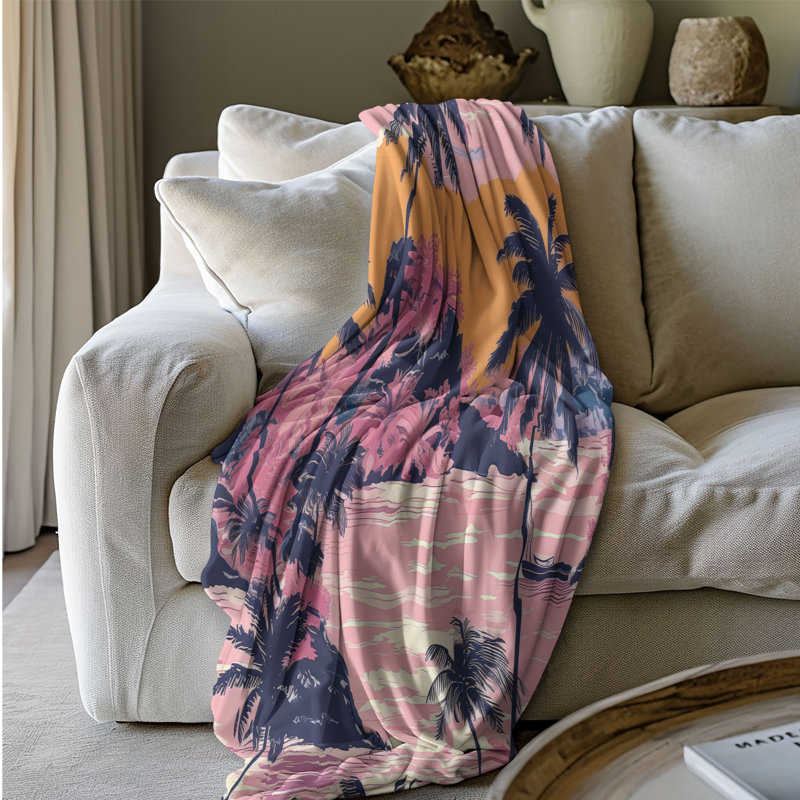 Jeté en sherpa rose 1 pièce, L 50 po x L 60 po