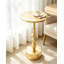 Table de bout Art Déco, table d'appoint Martini en aluminium coulé pour le salon, table d'appoint dorée avec finition laiton poli, table de chevet robuste pour les petits espaces