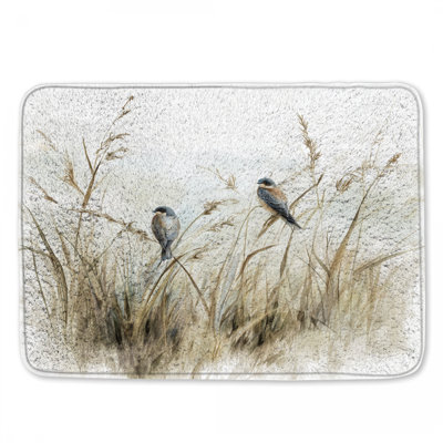 Two Birds On Grass Bath Mat